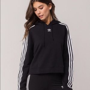 Adidas 3 stripe Hoodie Black